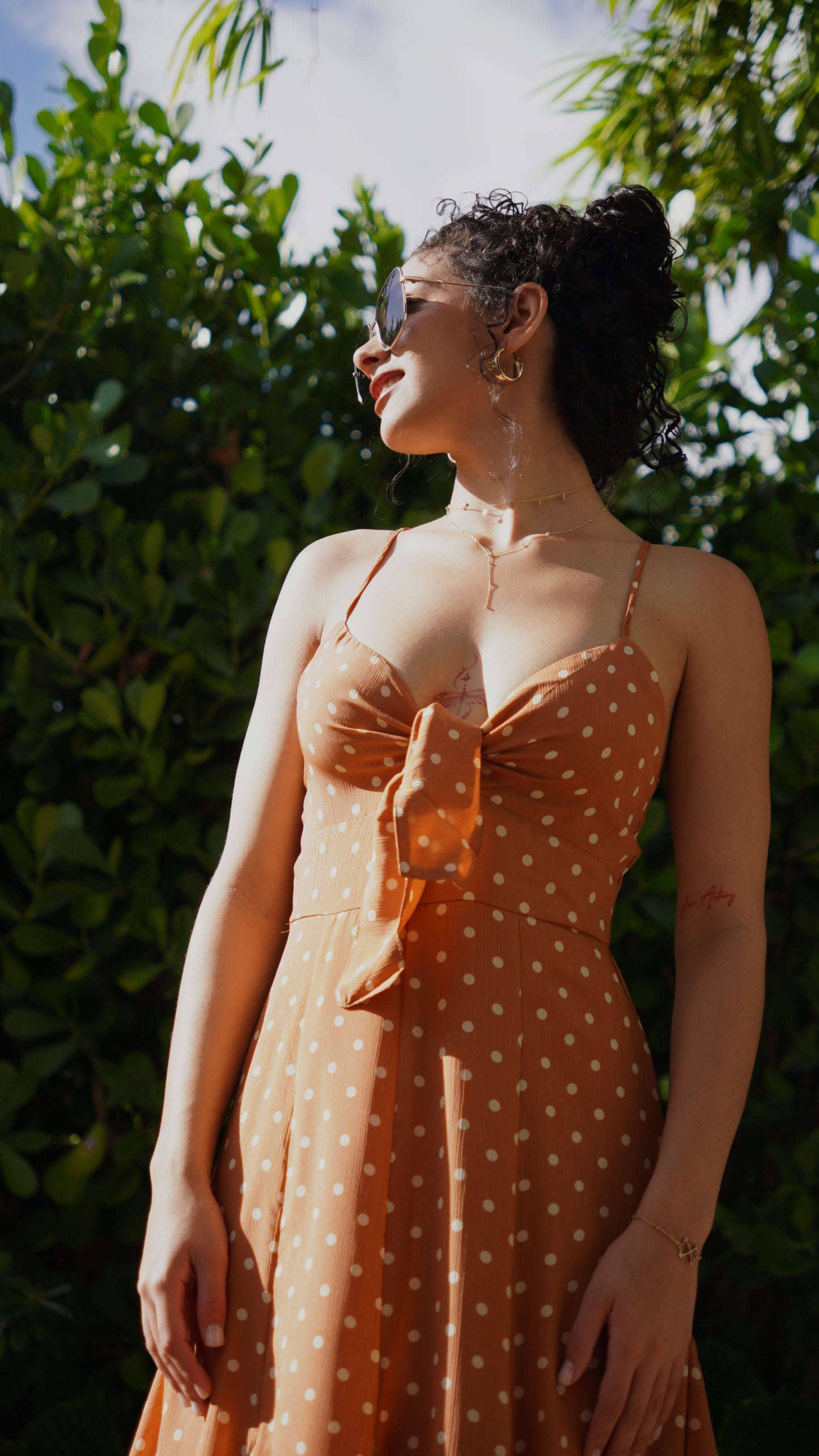 Polka dot midi dress