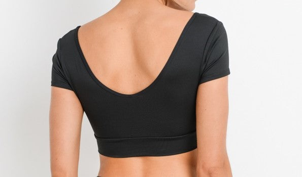 V Gathered Front Crop Top