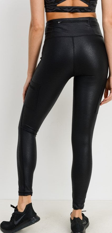 Triple Zippered Pocket Highwaist Black Leggings