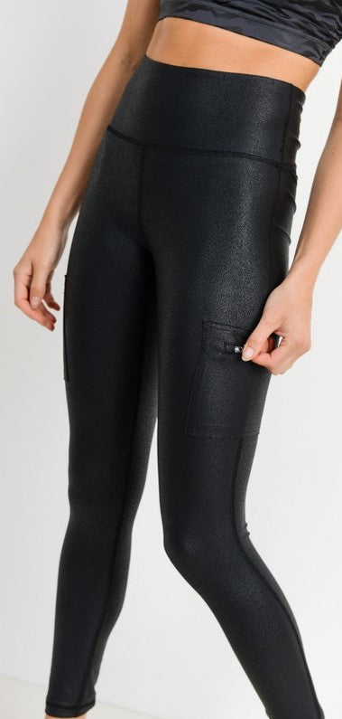 Triple Zippered Pocket Highwaist Black Leggings