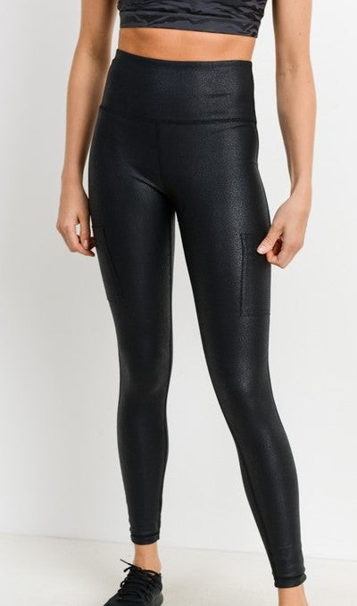 Triple Zippered Pocket Highwaist Black Leggings