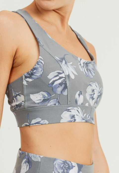 Grey Roses X Racerback Sports Bra