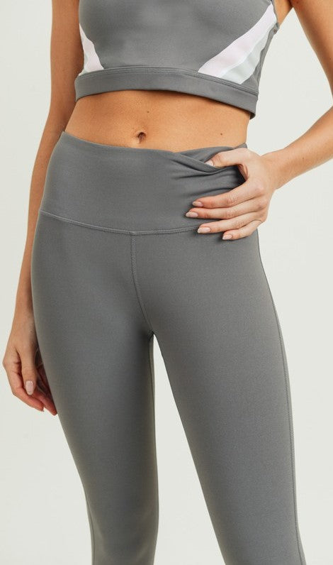 Gray Highwaist Legging with Pastel Decor