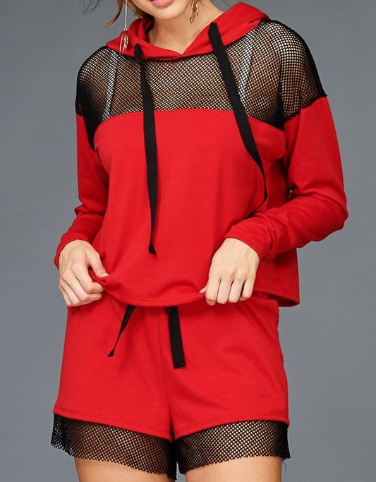 Red & Black mesh set