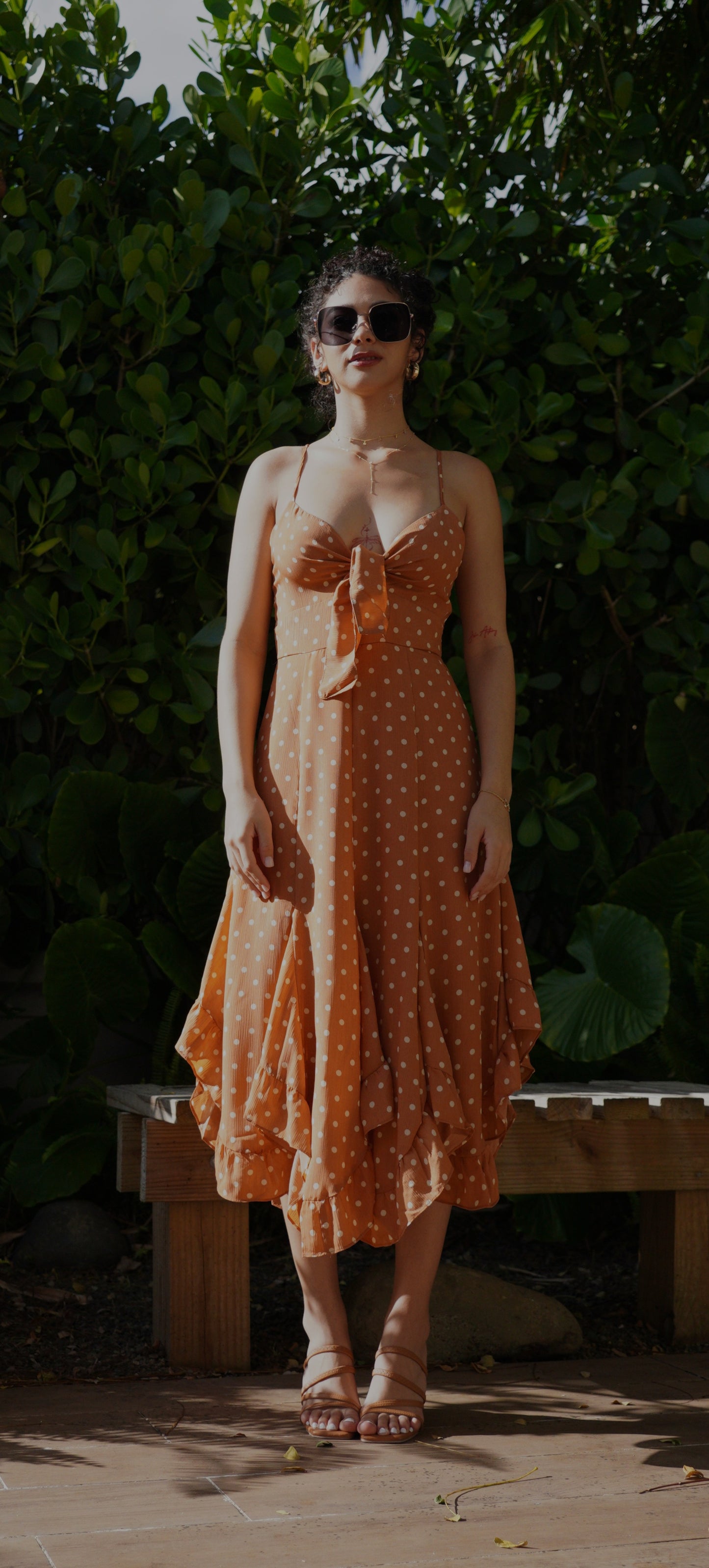 Polka dot midi dress