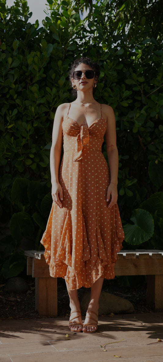 Polka dot midi dress