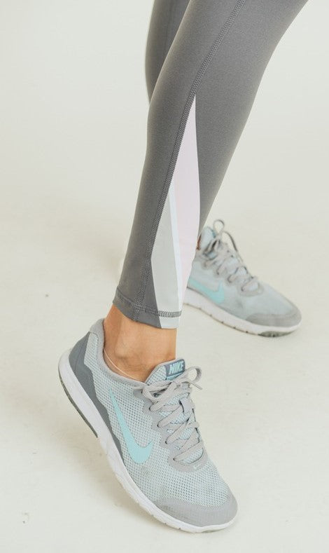 Gray Highwaist Legging with Pastel Decor